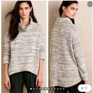 ANTHROPOLOGIE Saturday Sunday Size Small Cowl Neck Pullover Sweater Women Gray